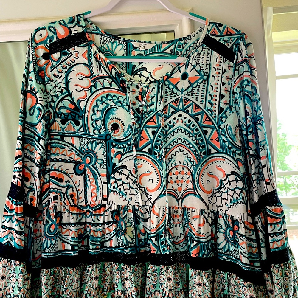 Crown and Ivy multicolored blouse.